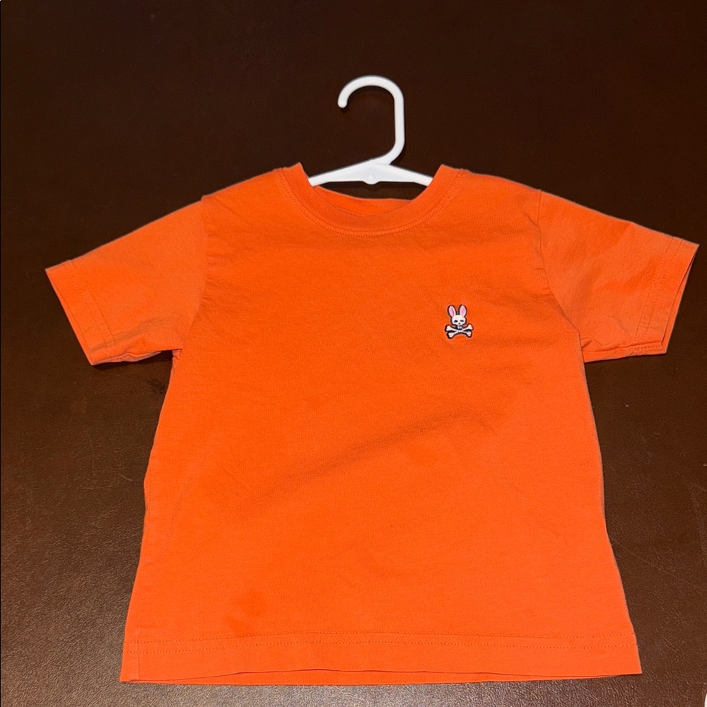 Kids psycho bunny Orange Bunny Chest Logo Tee